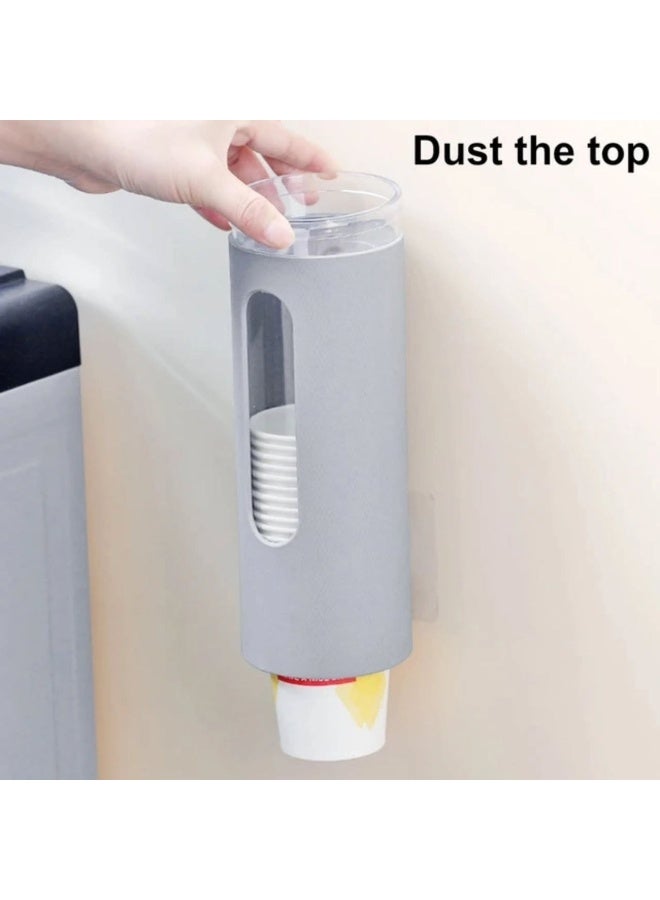 حامل أكواب بلاستيكية وورقية للاستعمال مرة واحدة مثبت على الحائط مع غطاء علوي واقٍ ضد الغبار والرطوبة – موزع أكواب صحي بسحب كوب واحد في كل مرة لتقليل الهدر ومنع التلوث – منظم أكواب عملي للمطبخ والمكتب والكافيهات والعيادات والشركات وصالات الانتظار – مصنوع من بلاستيك PP عالي الجودة طويل العمر – سهل التركيب بدون مسامير أو أدوات – نافذة شفافة لمعرفة عدد الأكواب المتبقية – خانة علوية لتخزين الشاي والقهوة والسكر – المقاس 23 سم ارتفاع × 8.5 سم عرض × 8.5 سم طول - Image 2